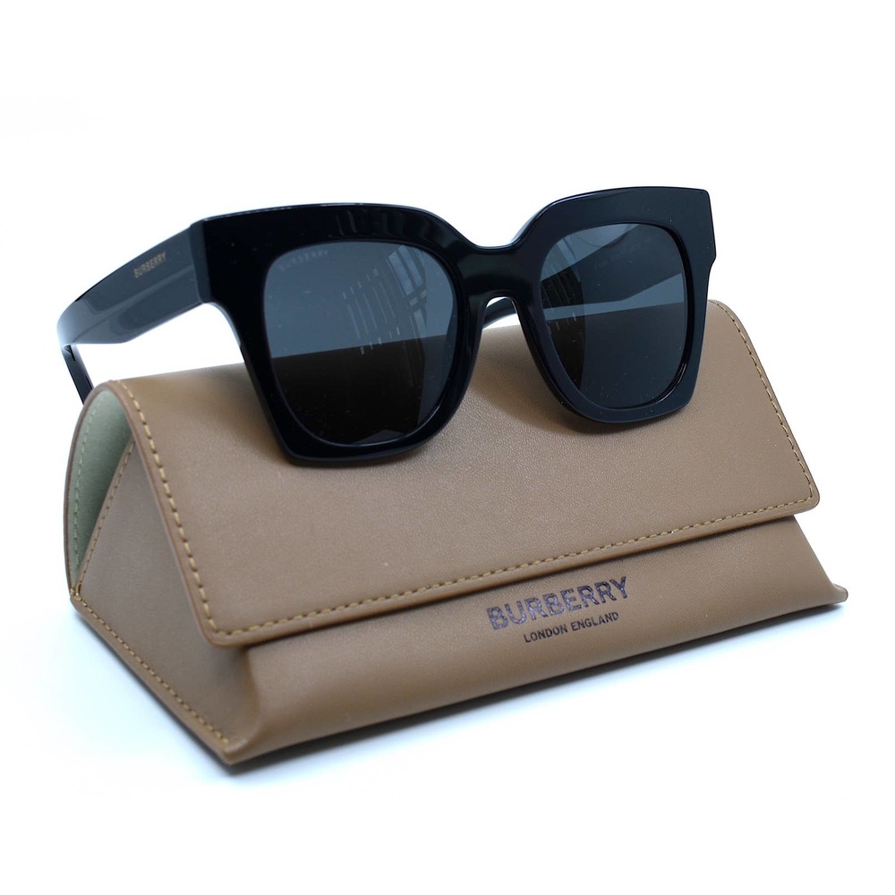 NEW BURBERRY KITTY BE4364 BLACK DARK GREY AUTHENTIC SUNGLASSES - Picture 6 of 14